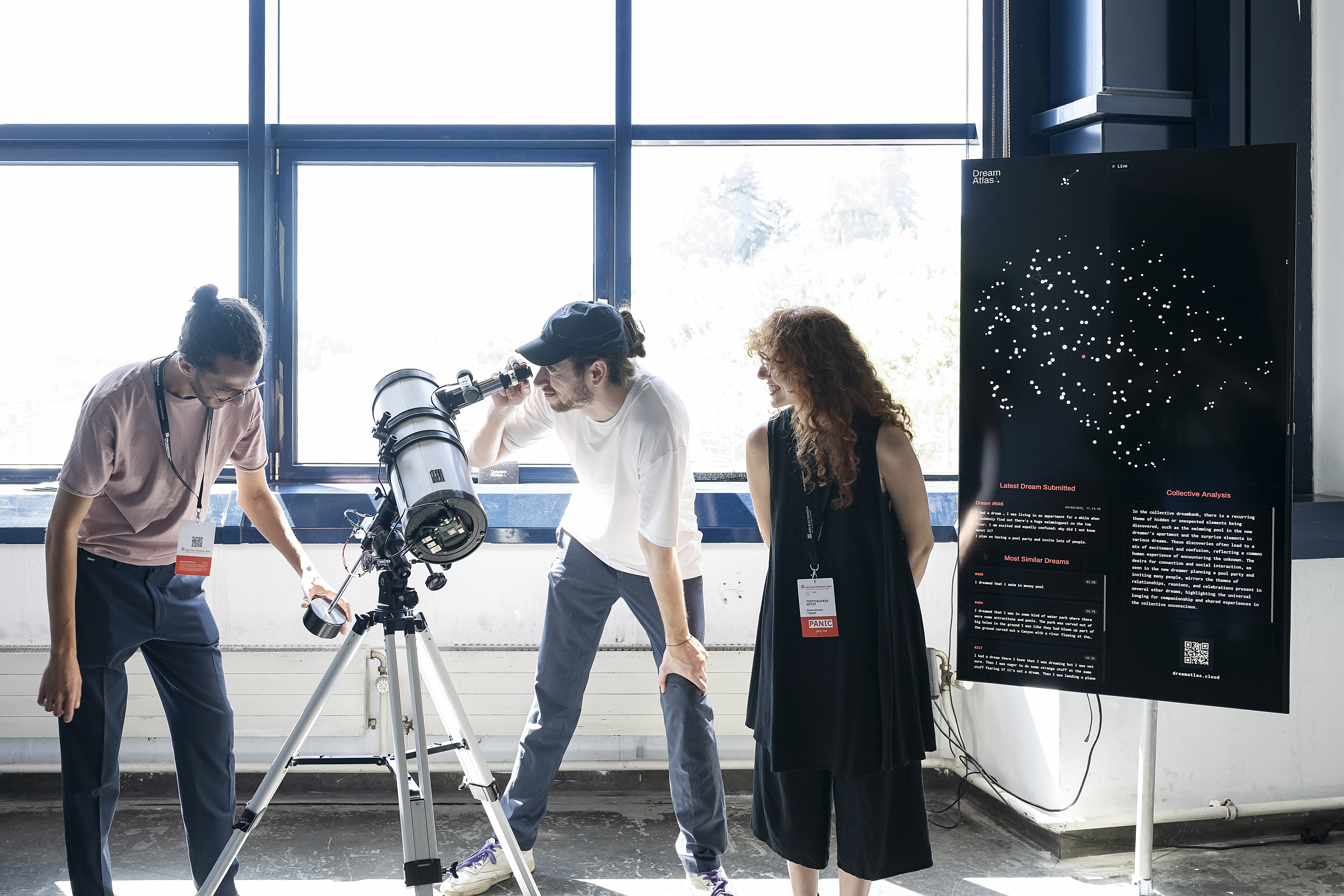 DreamAtlas installation at Ars Electronica Festival — interactive dream constellation artwork